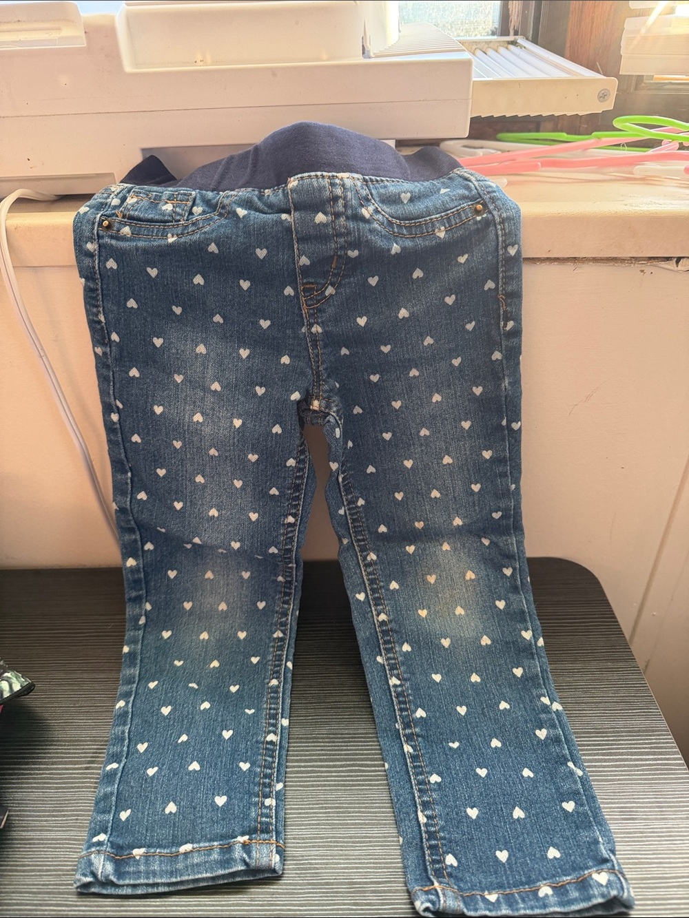 Cat & Jack Blue Heart Print Jeans for Girls
